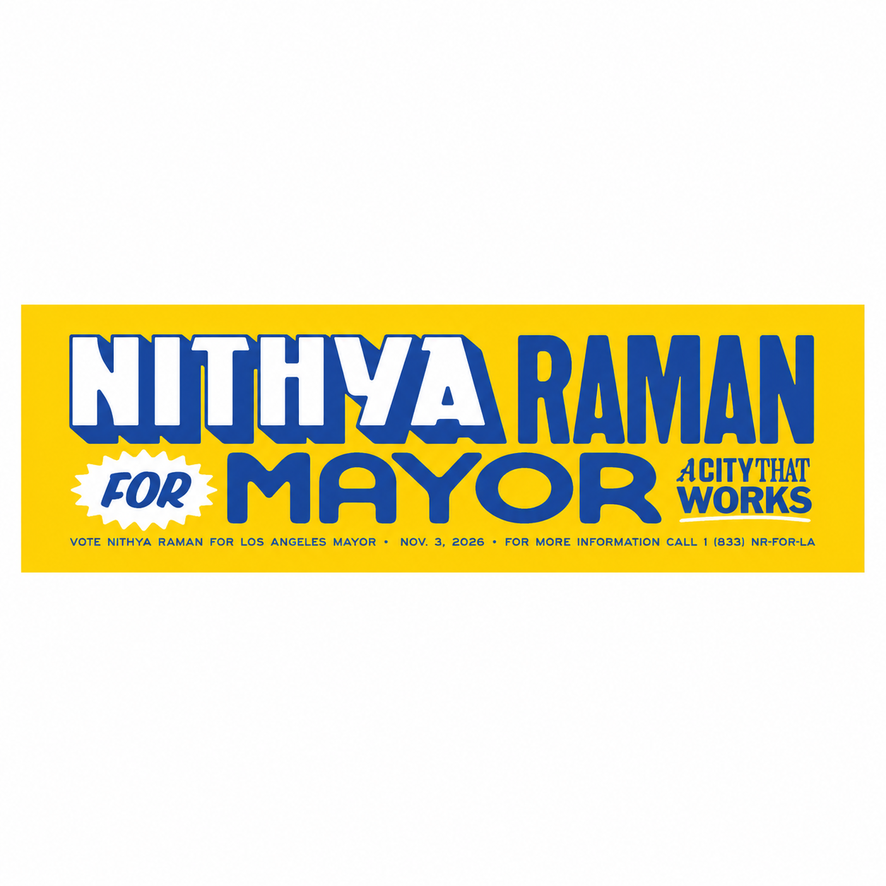 Nithya For Mayor Bumper Sticker